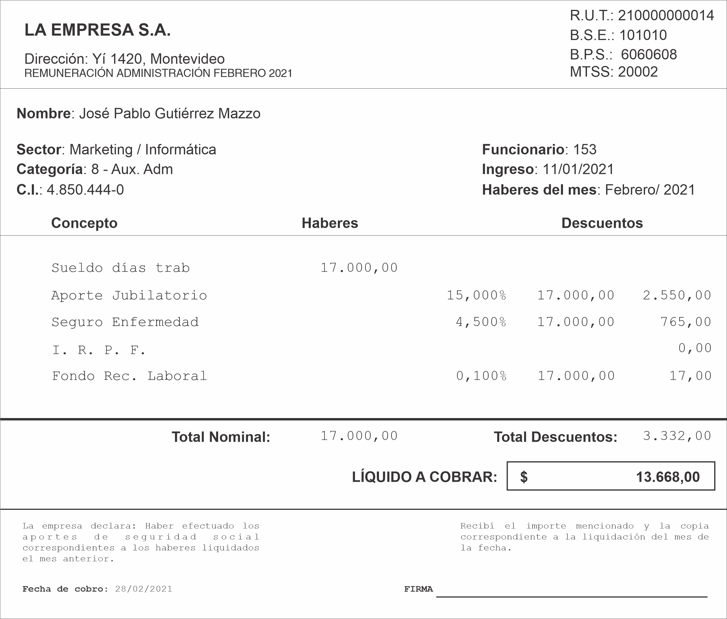 Sabés qué significan los conceptos que aparecen en tu recibo de sueldo?